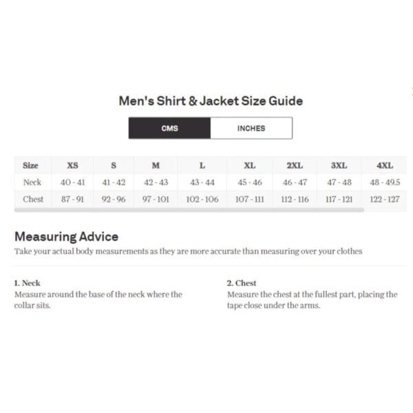 Mens Shirt Jacket Size Guide