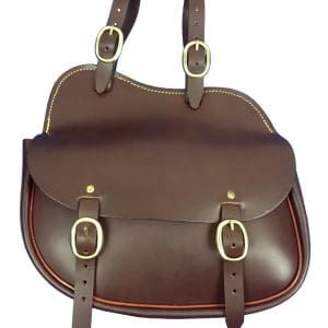 DE353 Leather Shaped Saddle Bag with brass fittings