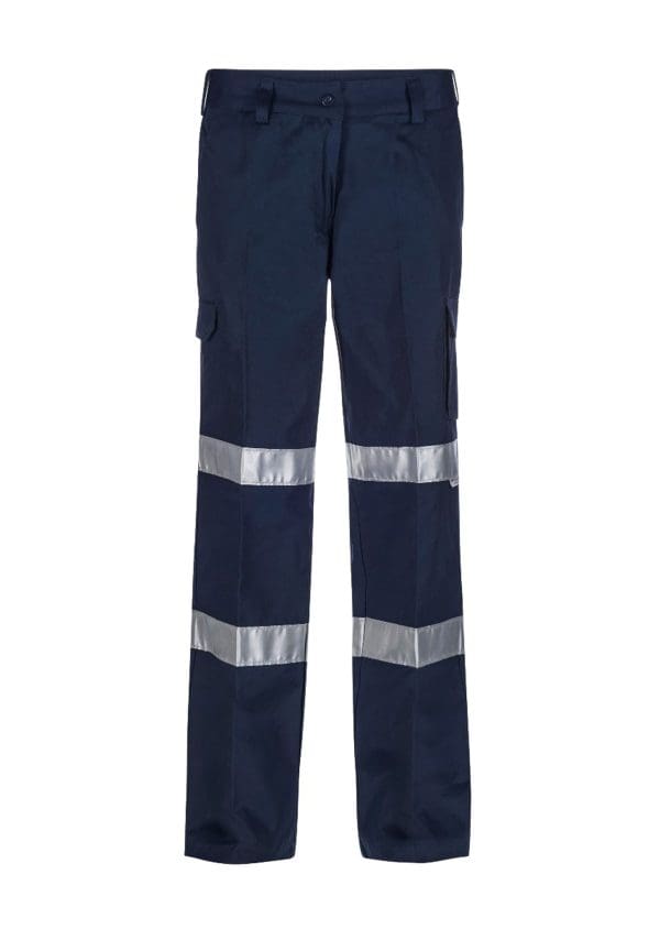 WPL075-NCC-LADIES REFLECTIVE MID WEIGHT CARGO COTTON DRILL TROUSER