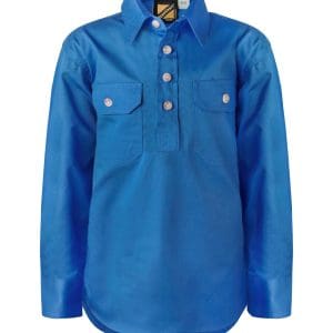 WSK131 NCC CHILD'S LIGHTWEIGHT HALF BUTTON COTTON DRILL SHIRT