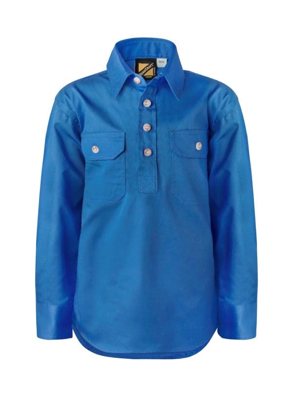 WSK131 NCC CHILD'S LIGHTWEIGHT HALF BUTTON COTTON DRILL SHIRT