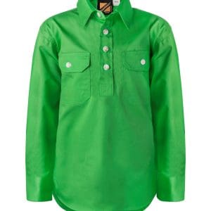 WSK131 NCC CHILD'S LIGHTWEIGHT HALF BUTTON COTTON DRILL SHIRT