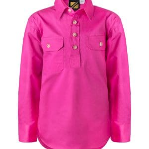 WSK131 NCC CHILD'S LIGHTWEIGHT HALF BUTTON COTTON DRILL SHIRT