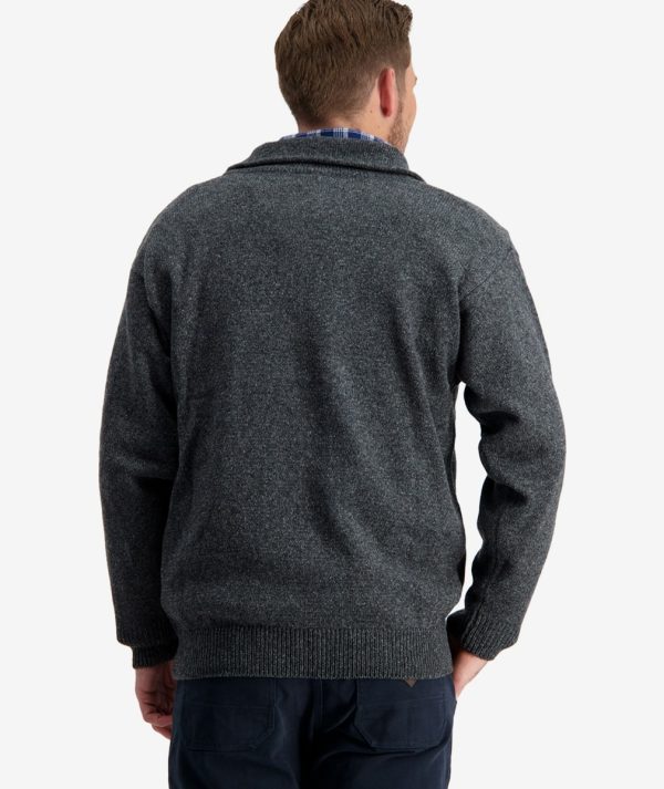 SSD2446D Swanndri Men's Mariner woool zip jumper in charcoal marle (back view)