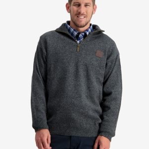 SSD2446D Swanndri Men's Mariner woool zip jumper in navy blue