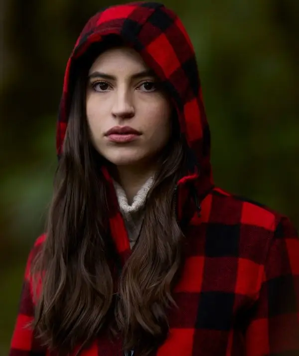 Swanndri Women's Seattle Wool Hoodie in Red/Black Check. Item number: SW244796W. Order yours from Outback Clothing Co today for the perfect mid-weight jacket and winter warmer.