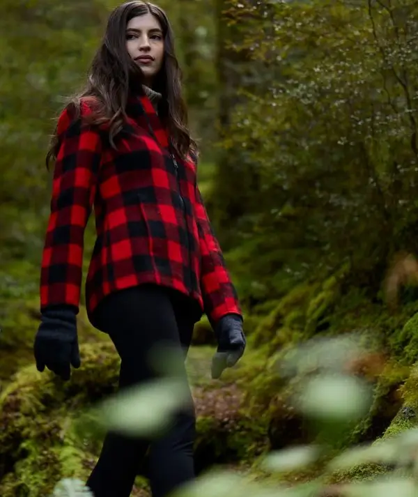 Swanndri Women's Seattle Wool Hoodie in Red/Black Check. Item number: SW244796W. Order yours from Outback Clothing Co today for the perfect mid-weight jacket and winter warmer.